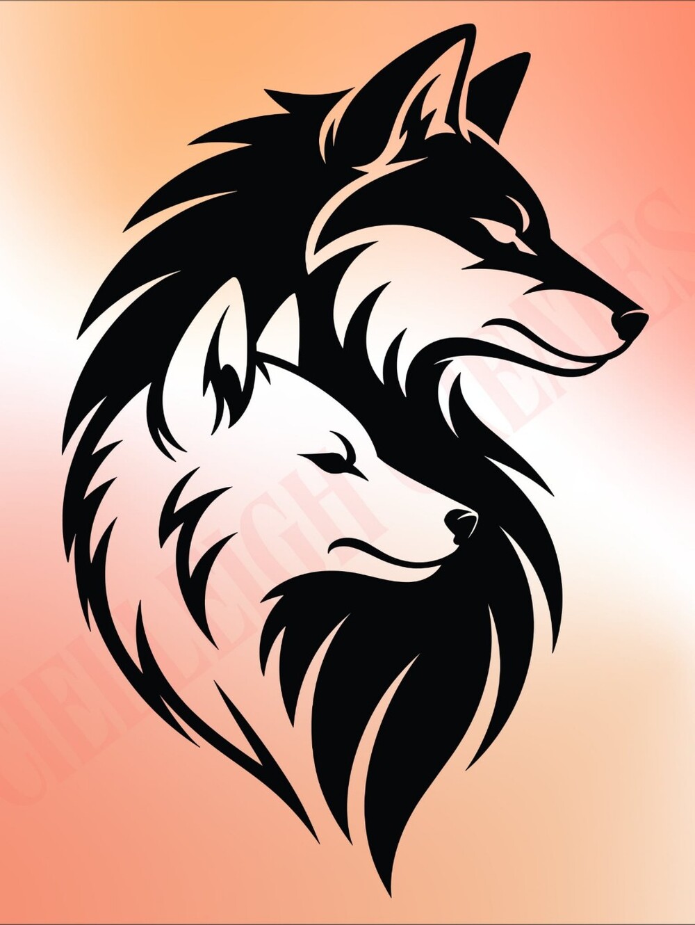 *2 for $20* Two Wolves Vinyl decal  sticker Handcrafted